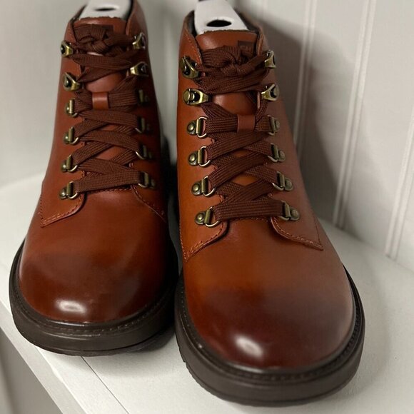 FitFlop SKANDI BOOTS Leather Ankle Boot Combat & Lace-Up Boots Size 9 - Picture 1 of 8